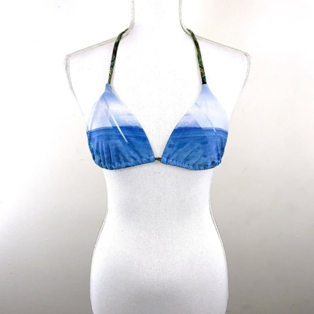 WE ARE‎ HANDSOME Triangle Bikini Top Size XS Tropical Print Swim Top